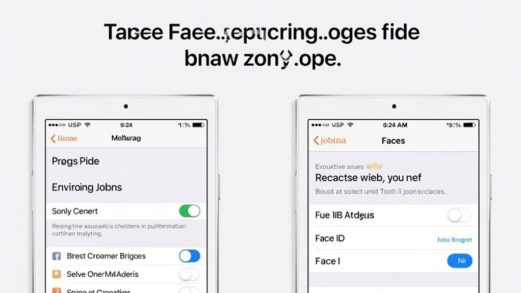 dostosowane zabezpieczenia Face ID